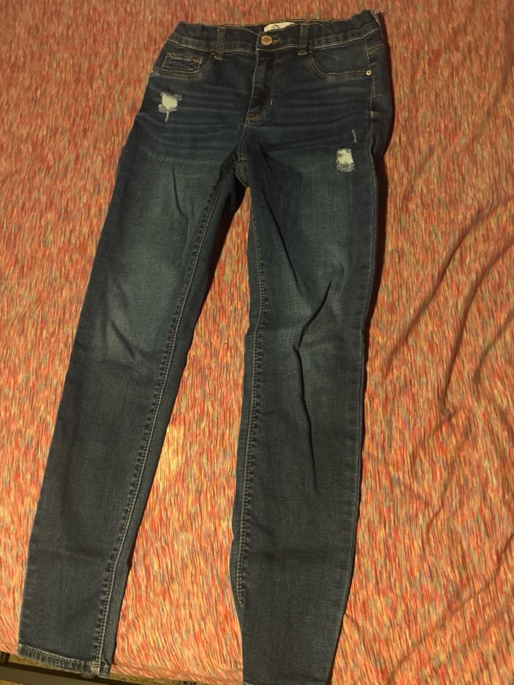 Jordache Dark Blue Distressed Kids Skinny Jeans